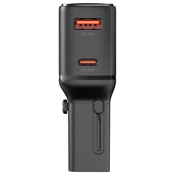  شاحن سفر عالمي بورودو - قابل للطي - 35 واط و 18 واط  - أسود 