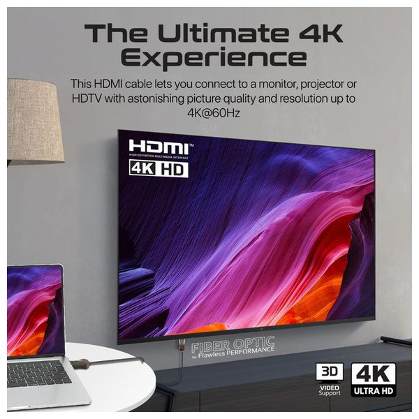 كيبل اتش دي ام اي بروميت - 20 متر - 60 هيرتز - 4k - اسود