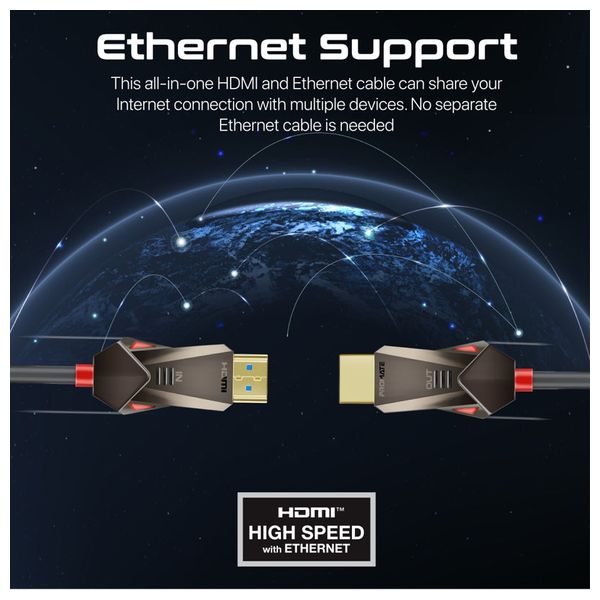 كيبل اتش دي ام اي بروميت - 20 متر - 60 هيرتز - 4k - اسود