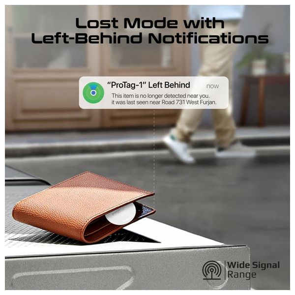 جهاز تتبع ذكي بروميت - يعمل مع Apple Find My - مقاوم للماء IPX6 - بطارية تدوم حتى سنة - ابيض