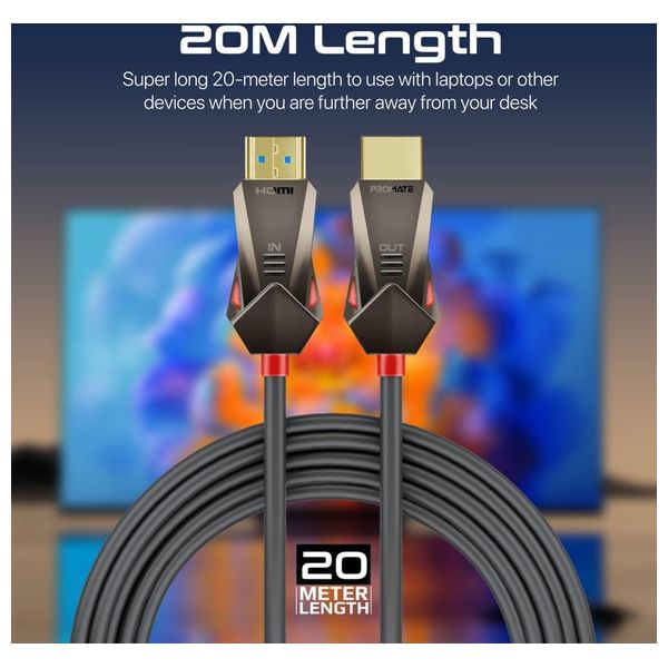 كيبل اتش دي ام اي بروميت - 20 متر - 60 هيرتز - 4k - اسود