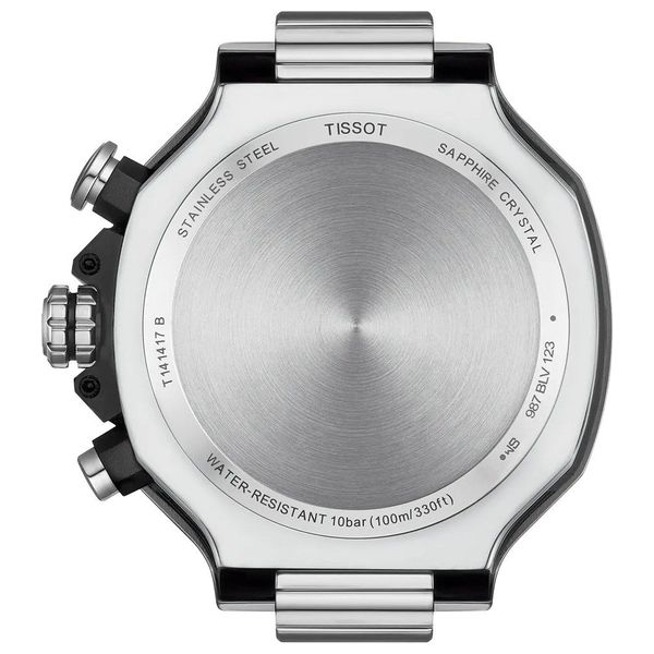  Tissot Watch T1414171701100 For Men - Analog Display, Rubber Band - Black 