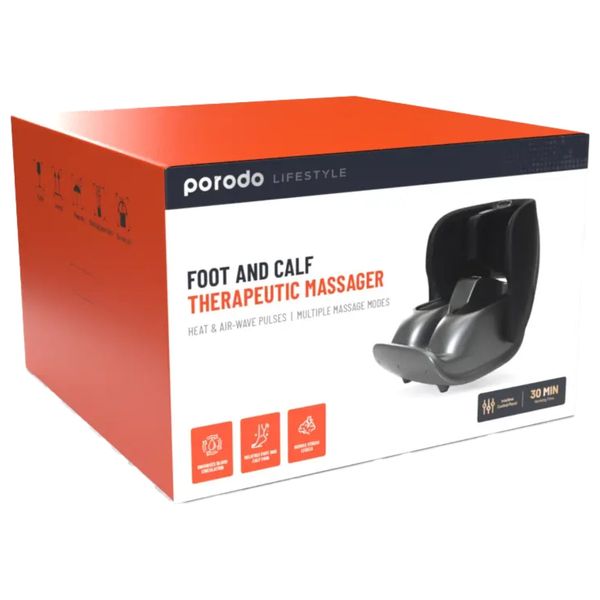  Borodo Lifestyle Foot Massager - Foldable - Smart Heat - 3 Intensity Levels - PU Leather - Gray 