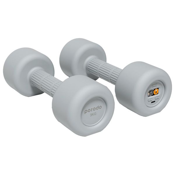  دامبل ذكي بورودو لايف ستايل - بلوتوث V5.1 - وزن 3 كجم - بطارية تدوم 6 ساعات - تتبع تفاعلي - رمادي 