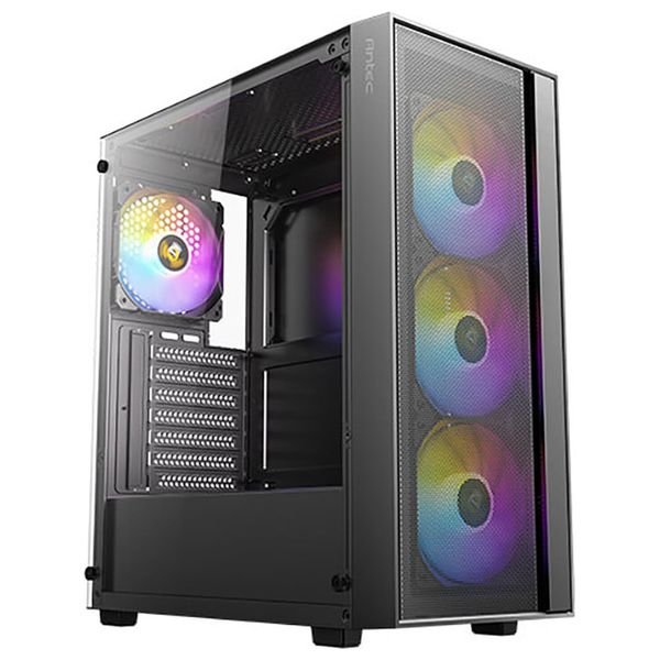  ANTEC Computer Case - 4mm Tempered Glass - 4 x 120mm Fans - Supports ATX/Micro-ATX/Mini-ITX, USB 3.0/2.0 Ports, and HD Audio - Black 
