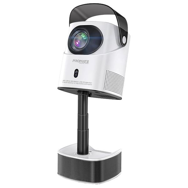  Promate Beamer-A250 Projector - Wi-Fi - 150-inch - 4K Ultra HD Wireless LCD - Android 11 - White 