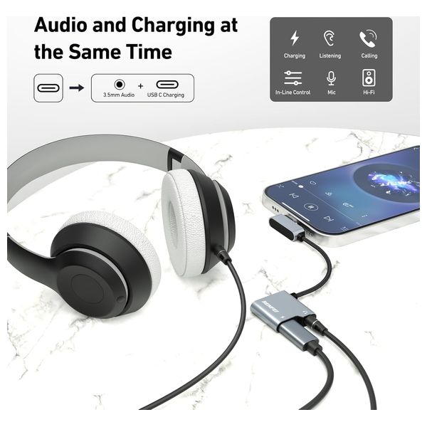  BENFEI USB-C Adapter with 60W Fast Charging - Gray 