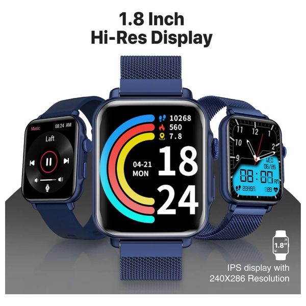 ساعة ذكية بروميت - اتصال بلوتوث - شاشة 1.8 انج - عمر البطارية 15-20 يوم - 260 مللي أمبير - ازرق