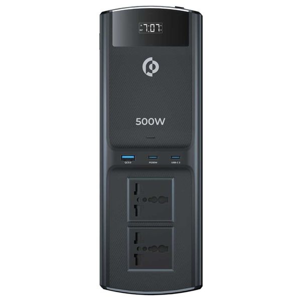  Powerology Car Power Inverter - 500W - Multiple Outlets - Fire & Short Circuit Protection - Black 