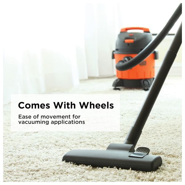  Black & Decker Wet & Dry Vacuum Cleaner - 1200 Watts - 10 Liter Capacity - HEPA Filter - Orange 