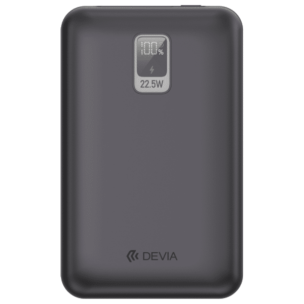  باور بانك ديفيا  - 20,000 مللي امبير، شحن 22.5 واط ، كيبلين مدمجين - رمادي 