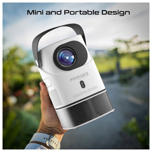  Promate Beamer-A250 Projector - Wi-Fi - 150-inch - 4K Ultra HD Wireless LCD - Android 11 - White 