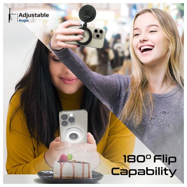 حلقة إضاءة ليد بروميت - قابلة للشحن متوافقة مع ماك سيف - 80 لومن - 3 أوضاع إضاءة - بطارية 300 مللي امبير