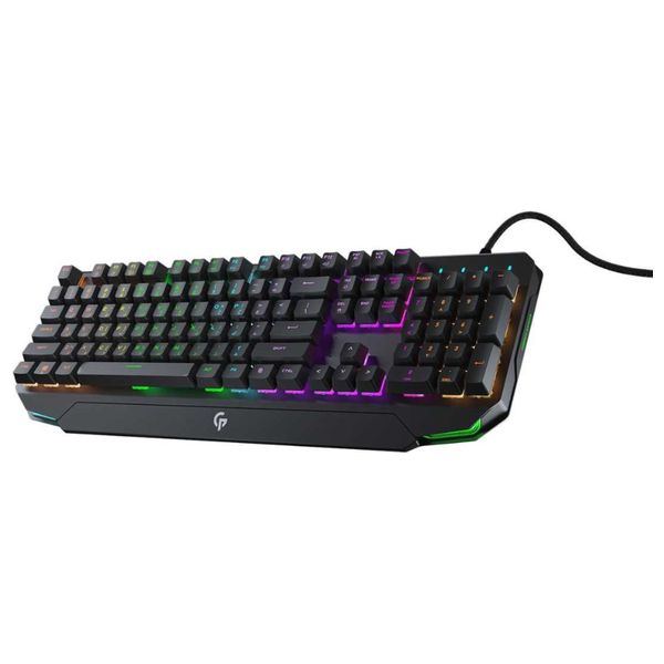 Porodo Wired Gaming Keyboard - Mechanical - 104 Keys - Rainbow Backlighting - Gray