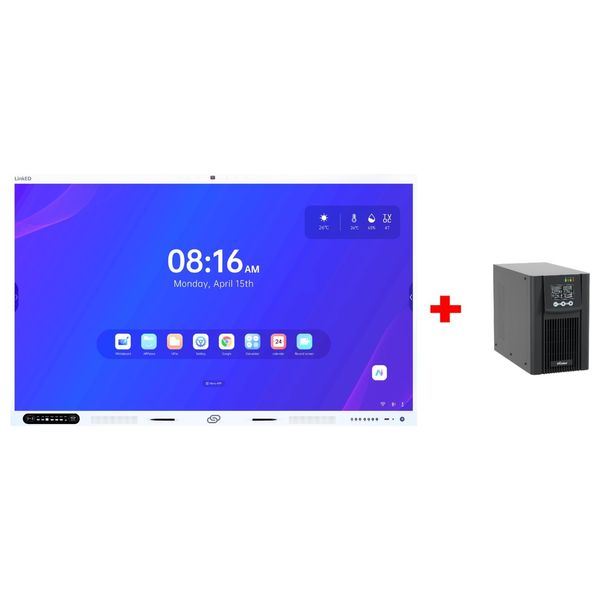  ProStar Interactive Display - 86-inch - 4K - 48MP Camera - 8 Microphones + Online ProStar UPS - 1000VA - Minimum Voltage 150V - Black 