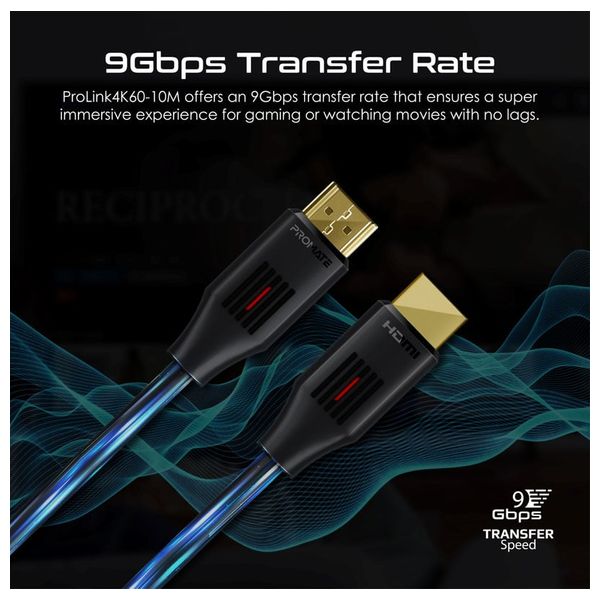 كيبل اتش دي ام اي بروميت - 10 متر - 60 هيرتز - 4k - اسود