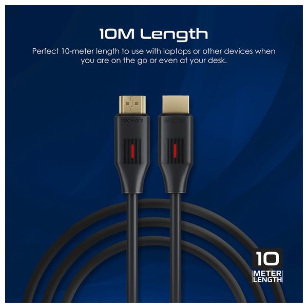 كيبل اتش دي ام اي بروميت - 10 متر - 60 هيرتز - 4k - اسود