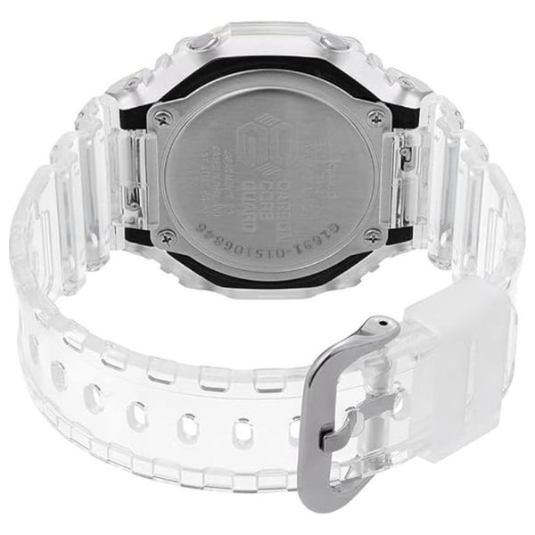 ساعة كاسيو للرجال GA-2100BM-7A8DR - عرض بعقارب, سوار من راتنج - ابيض 