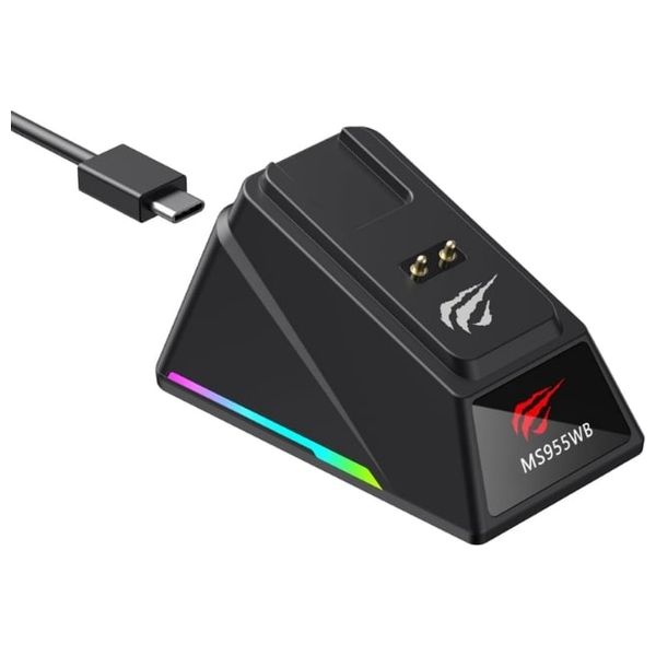  ماوس هافيت MS955WB لاسلكي - 2.4G - بطارية قابلة للشحن - مفاتيح صامتة - 2400 DPI - أسود 