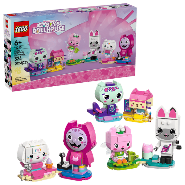  LEGO Gabby Dollhouse Cat Friends Buildable Set 11215 - Cat Figures - 324 Pieces 