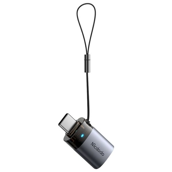  McDodo USB-A to USB-C Adapter - Fast Data Transfer and Charging - Indicator Light - Gray 