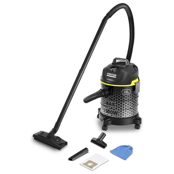  مكنسة كارشر كهربائية اسطوانية - 1500 واط - 18لتر- اسود 