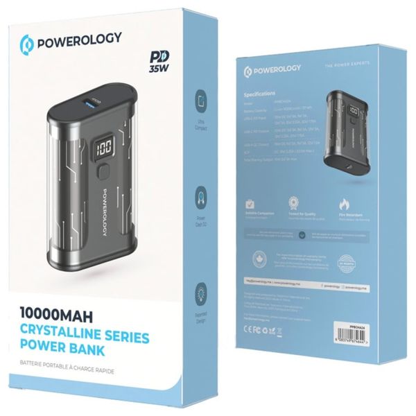  باور بانك باورولوجي - بسعة 10000 مللي امبير - بقوة 35 واط - اسود 