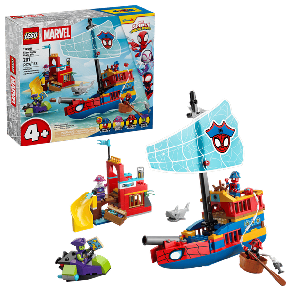  LEGO Spidey Pirate Ship for Spidey Team 11208 - Super Adventures Figure - 201 Pieces 