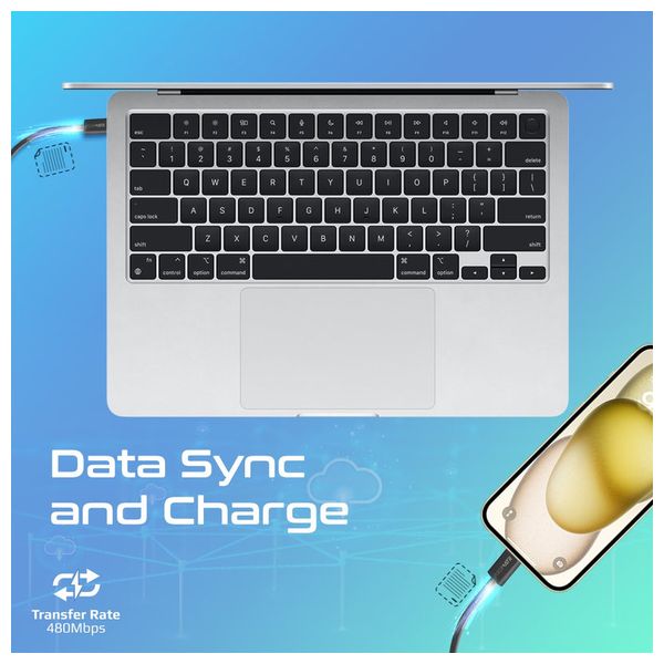  Promate USB-C to USB-C Charging Cable - 60W - 1.2m - Black 