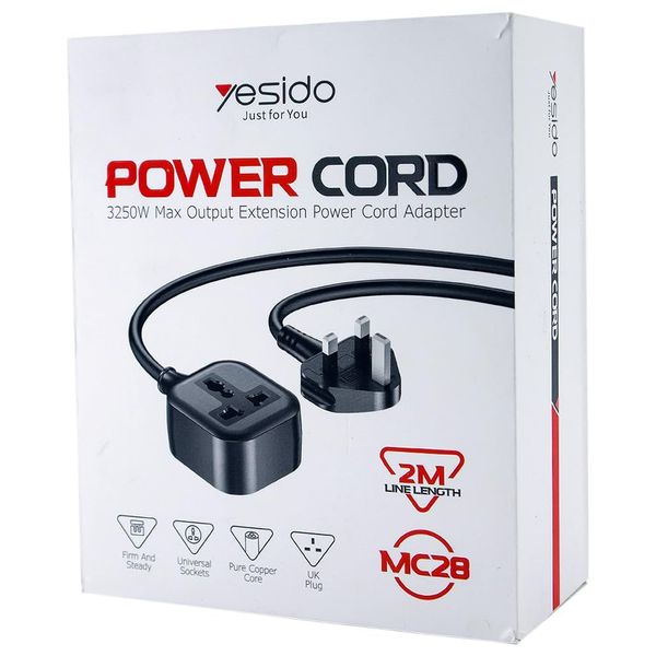  Yesido MC28 Power Cord - 2M- Black 