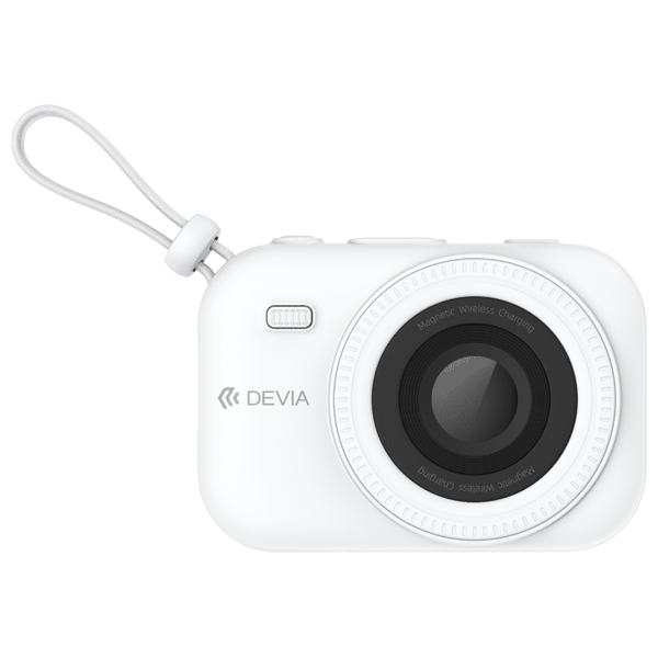  Devia Magnetic Power Bank - 9600mAh , 22.5W Fast Charging, Up to 15W Wireless Charging, 2 Built-in Cables - White 