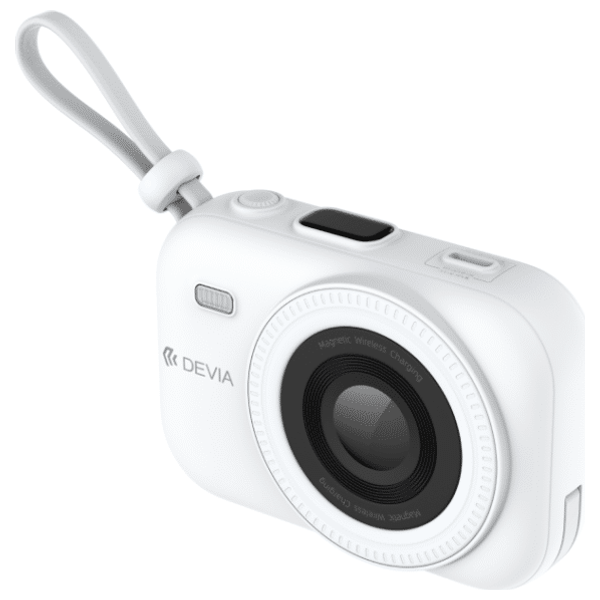  Devia Magnetic Power Bank - 9600mAh , 22.5W Fast Charging, Up to 15W Wireless Charging, 2 Built-in Cables - White 