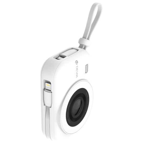  Devia Magnetic Power Bank - 9600mAh , 22.5W Fast Charging, Up to 15W Wireless Charging, 2 Built-in Cables - White 