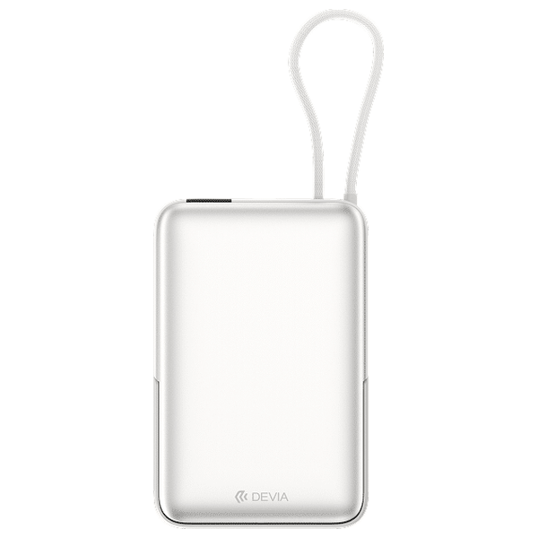  Devia Magnetic Power Bank - 9600mAh , 22.5W Fast Charging, Up to 15W Wireless Charging, 2 Built-in Cables - White 
