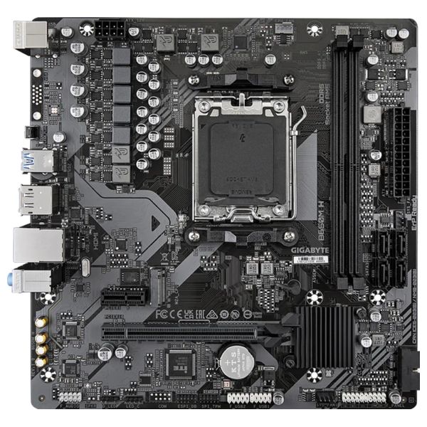  Gigabyte B650M H Motherboard - AMD AM5 - Dual-Channel DDR5 - M.2 PCIe 4.0 Slot - Gigabit Ethernet - HDMI & DP - Micro-ATX 