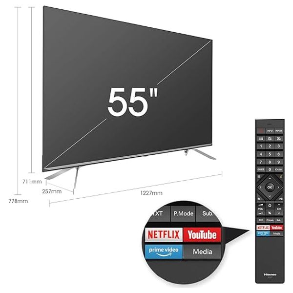  Hisense 55-Inch 55U7WF Series - Smart TV - 4k - ULED - 60Hz 