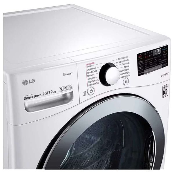  غسالة ومجففة ال جي فتحة امامية - WDV2102WRV - 20/12 كغم - انفرتر - ابيض 