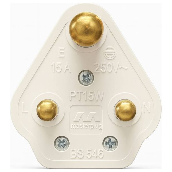 Lazord 3-Pin Electrical Plug - White