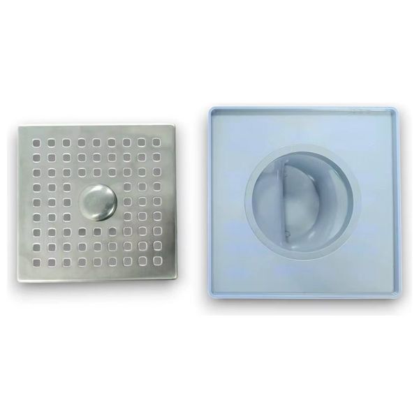  Lazord Square Floor Drain - Nickel Copper 