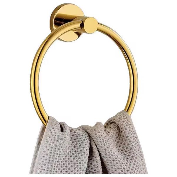 Lazord Wall-Mounted Round Towel Holder - Gold