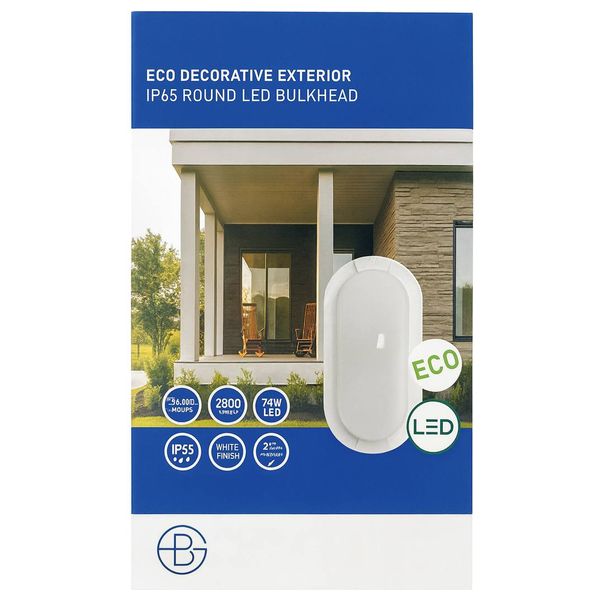  Lazord LED Bulkhead Indoor & Outdoor Wall Light - White 