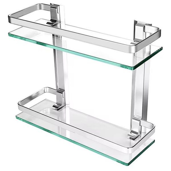 Lazord H219 - Double Layer Wall-Mounted Shelf - Glass