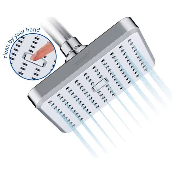Lazord Square Rainfall Shower Head with Self-Cleaning Function - White