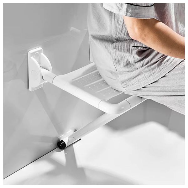 Lazord ABS05 - Wall-Mounted Folding Shower Seat - White
