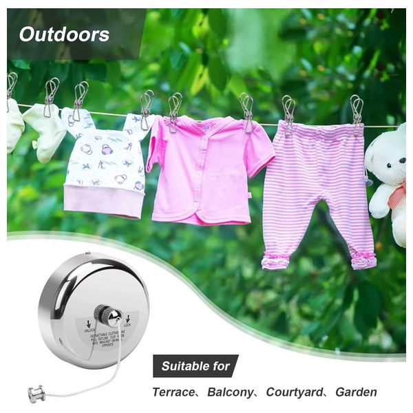 Lazord Retractable Clothes Drying Line - 2.8m