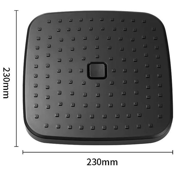  Lazord Square Rainfall Shower Head with Self-Cleaning Function - Matt Black 