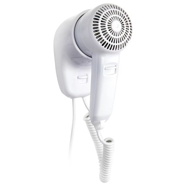 Lazord Wall-Mounted Hair Dryer with Direct Holder - White