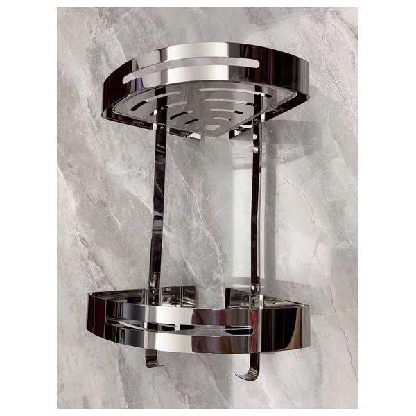 Lazord SUS304 - Double Layer Corner Bathroom Shelf - Nickel Copper