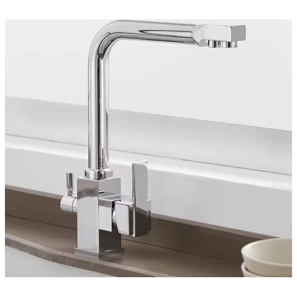 Lazord Dual Outlet Kitchen Mixer Faucet - Nickel Copper