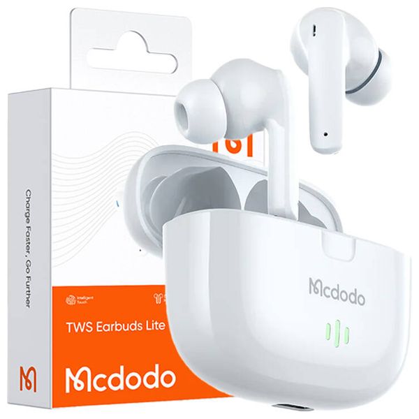  سماعة بلوتوث داخل الاذن ماكدودو - HP-2780 - مقاوم للماء - بطارية تعمل لمدة 20 ساعة - ابيض 